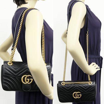 グッチ GGマーモント カーフ チェーンショルダーバッグ