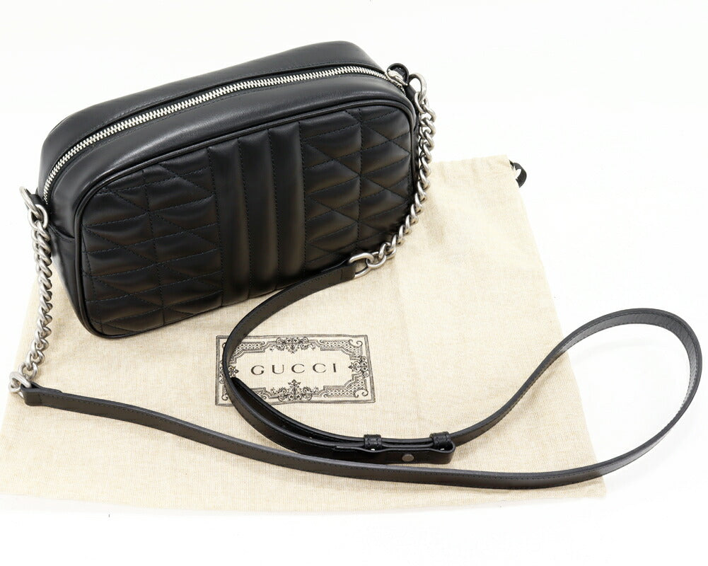 グッチ GGマーモント カーフ チェーンショルダーバッグ
