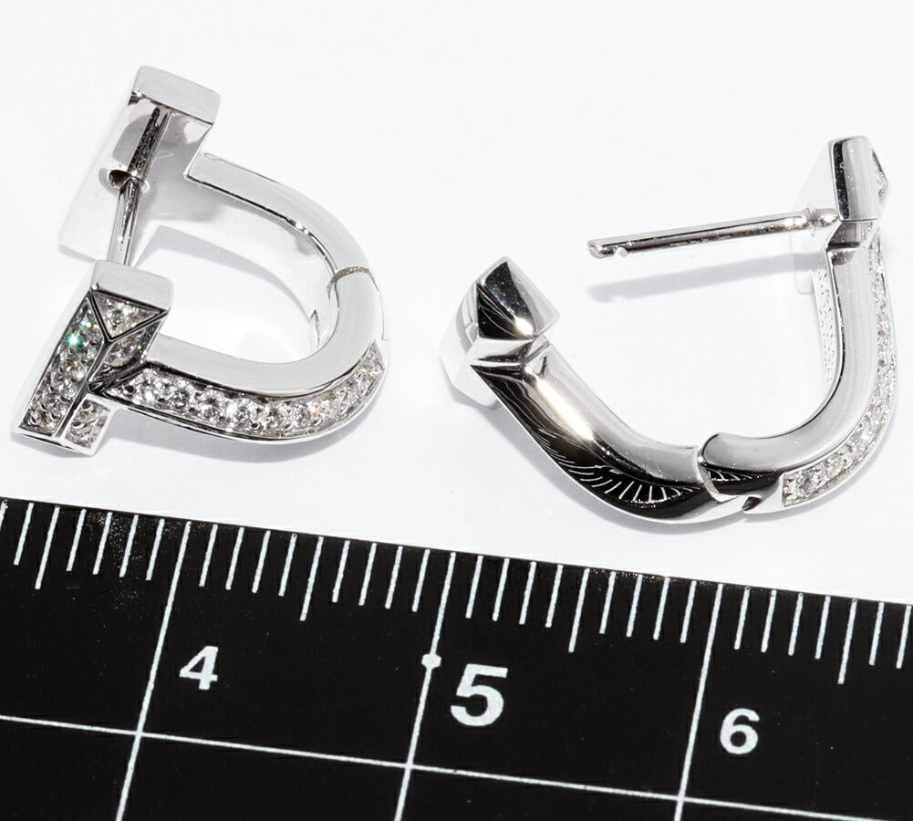 ティファニー Tワン Au750ホワイトゴールド ダイヤモンドピアス