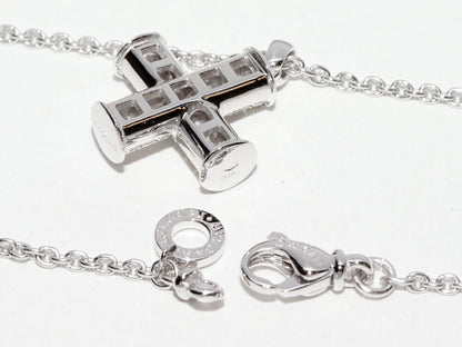 ブルガリ Au750 ダイヤ クロス ペンダントネックレス