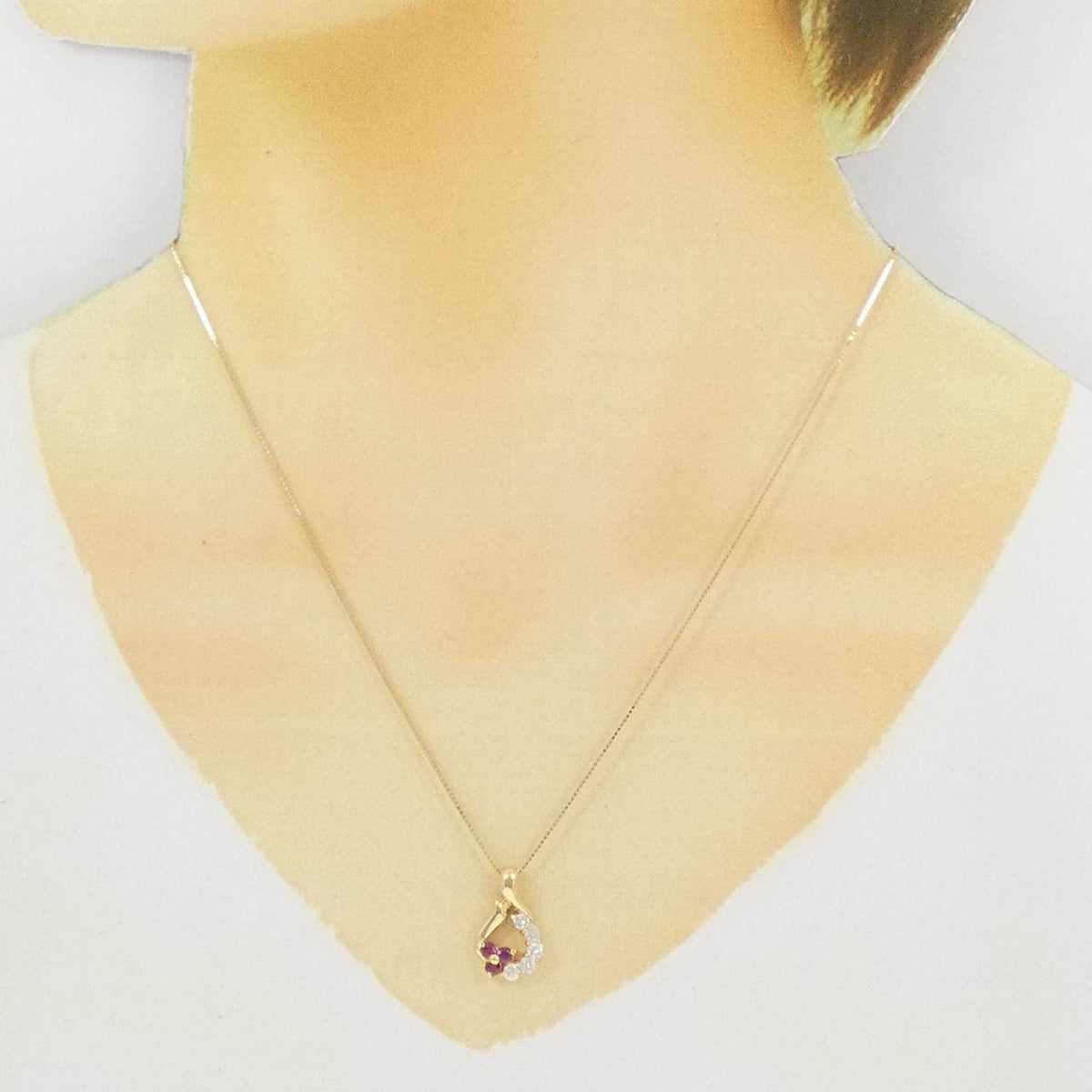 Au750ルビー ダイヤモンドネックレス