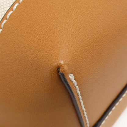 グッチ コットンリネンキャンバスレザーショルダーバッグ