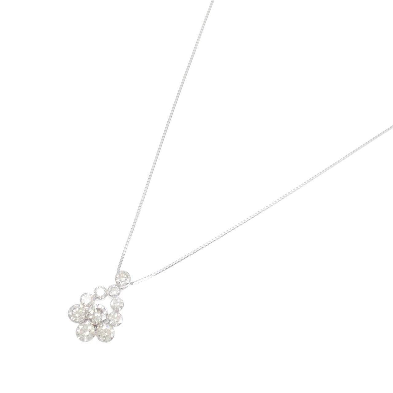 Au750 ホワイト ゴールド ダイヤモンド ネックレス