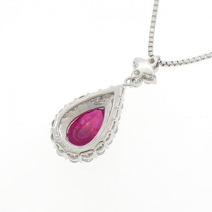 プラチナAu750ビルマ産ルビーダイヤモンドネックレス