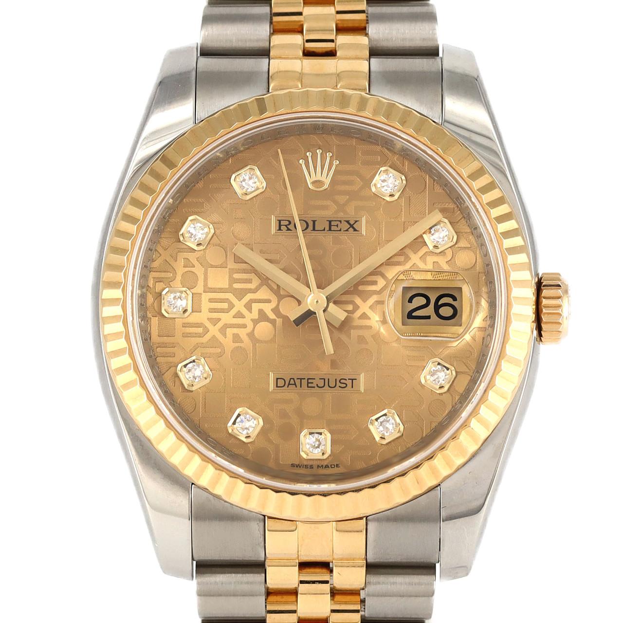 ロレックス デイトジャスト ステンレス x イエローゴールド