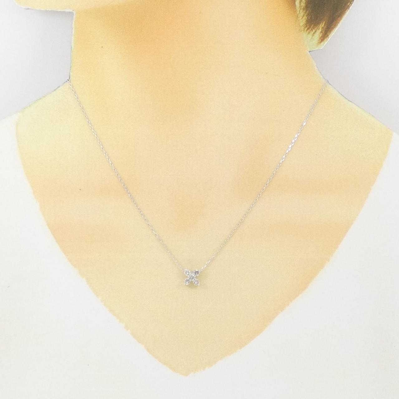 Au750 ホワイト ゴールド ダイヤモンド ネックレス