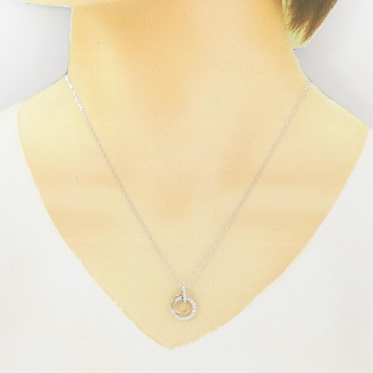 K18WG K18PG ダイヤモンド ネックレス