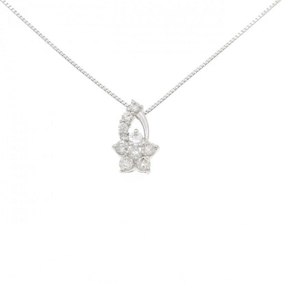 PT900 PT850ダイヤモンドフラワーネックレス