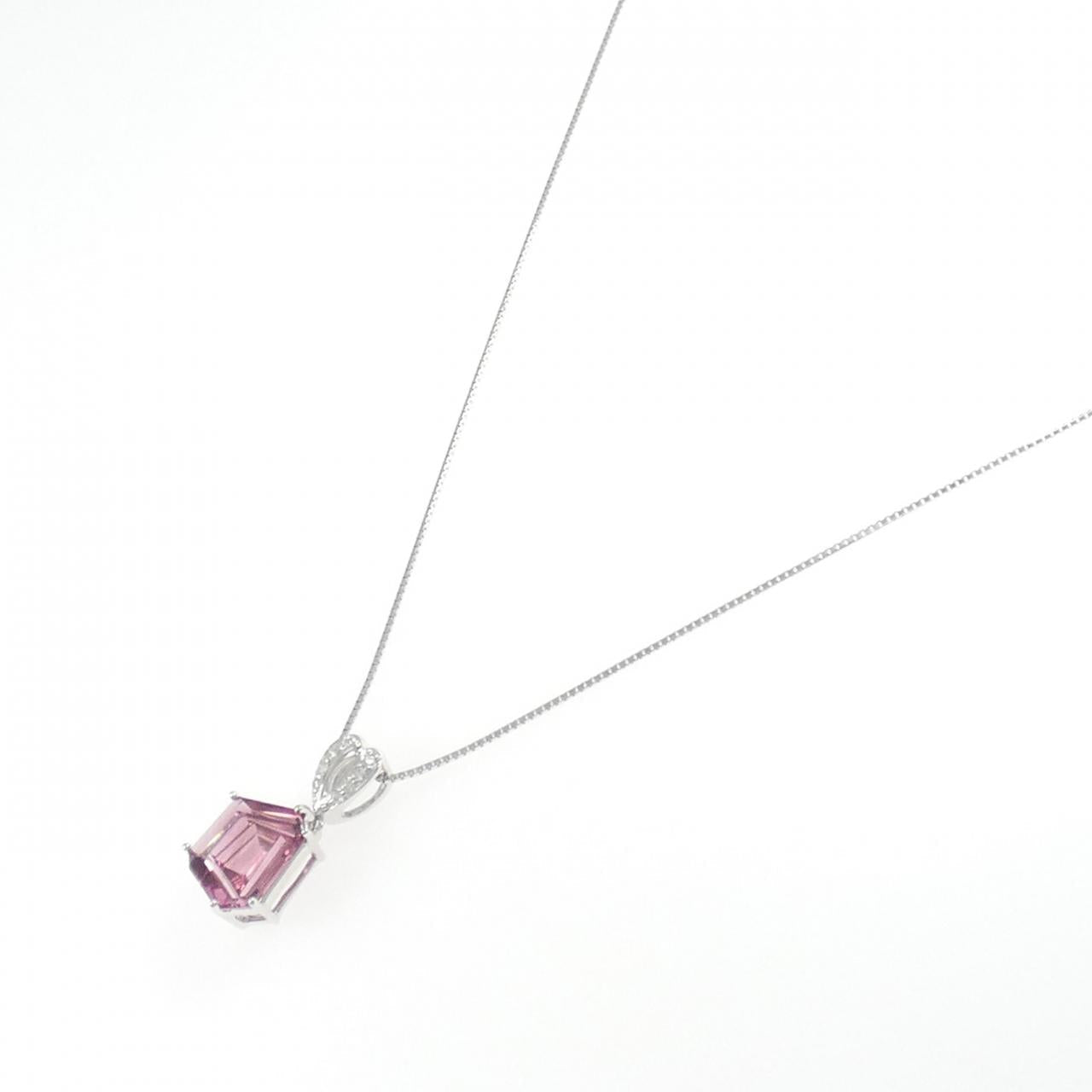 K18WGトルマリン ダイヤモンド ネックレス