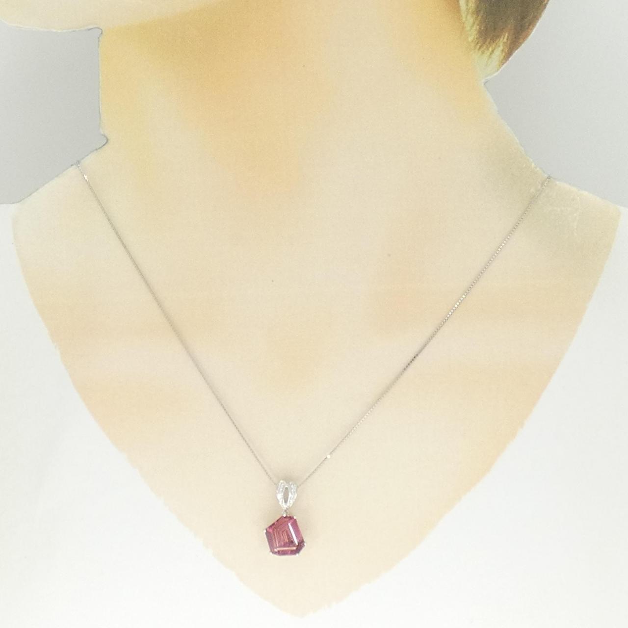 K18WGトルマリン ダイヤモンド ネックレス