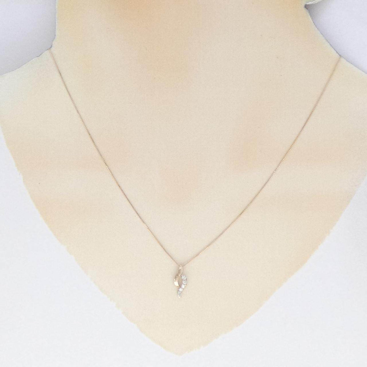 K10ピンクゴールドダイヤモンドネックレス
