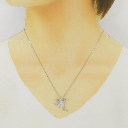 K18WGフロッグダイヤモンドネックレス