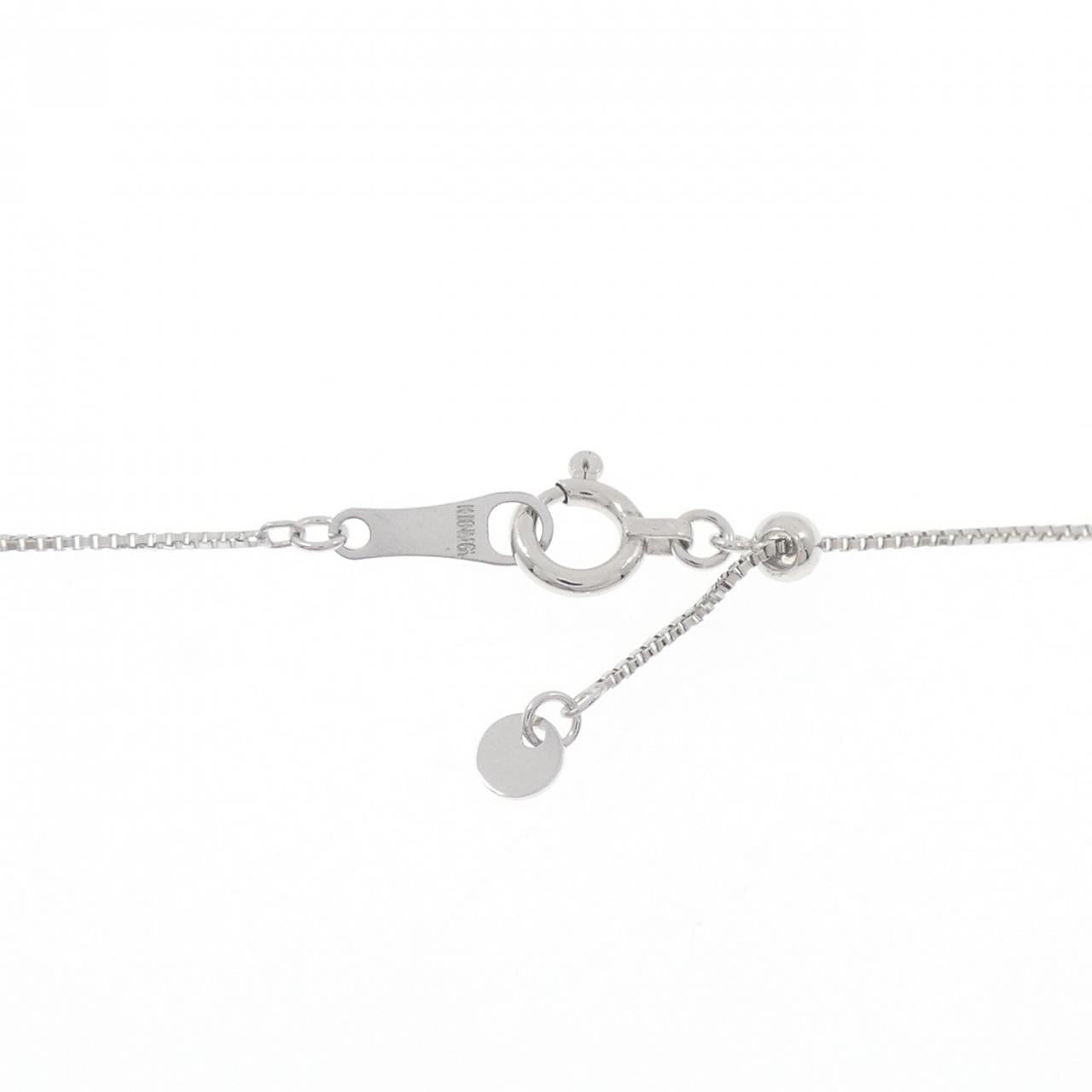 Au750 ホワイト ゴールド リーフ ダイヤモンド ネックレス