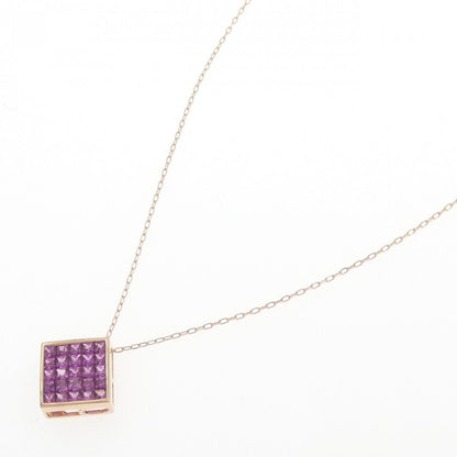 Au750 ピンク ゴールド ガーネット ネックレス
