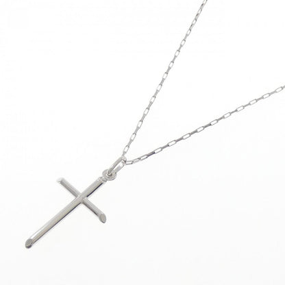 ウノアエレ K18ホワイトゴールドクロスネックレス