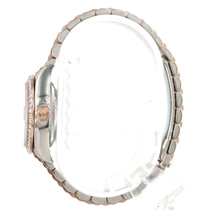 ロレックス デイトジャスト ステンレス スチール x ピンク ゴールド ウォッチ