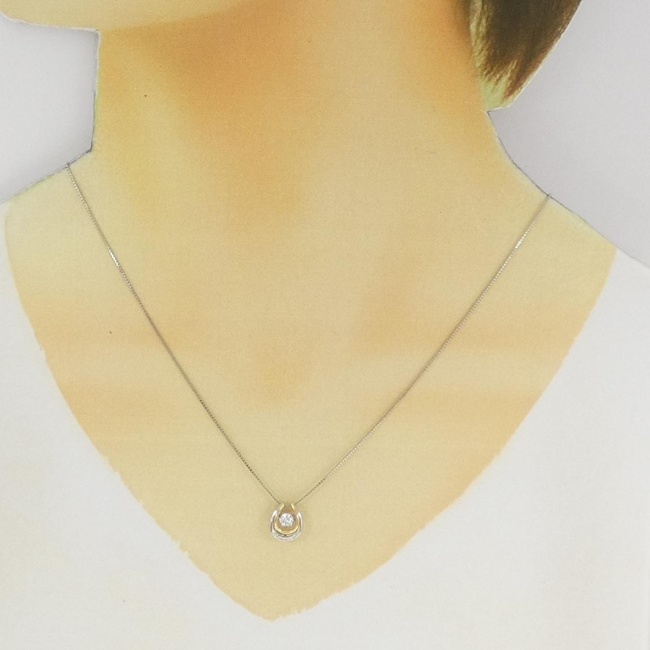 PT900 K18YG PT850 ダイヤモンド ネックレス