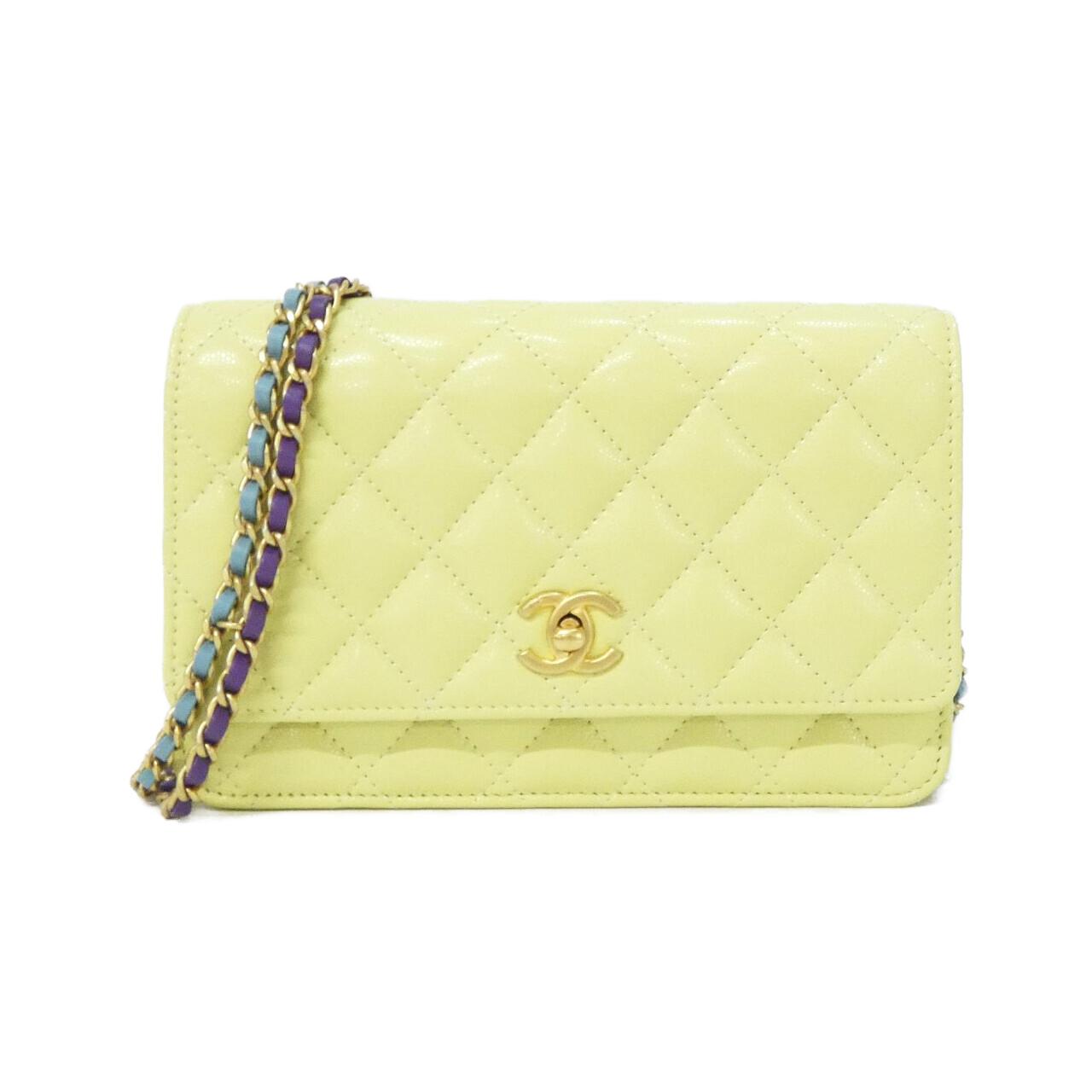 シャネル AP3688 キャビアスキン ウォレット オン チェーン