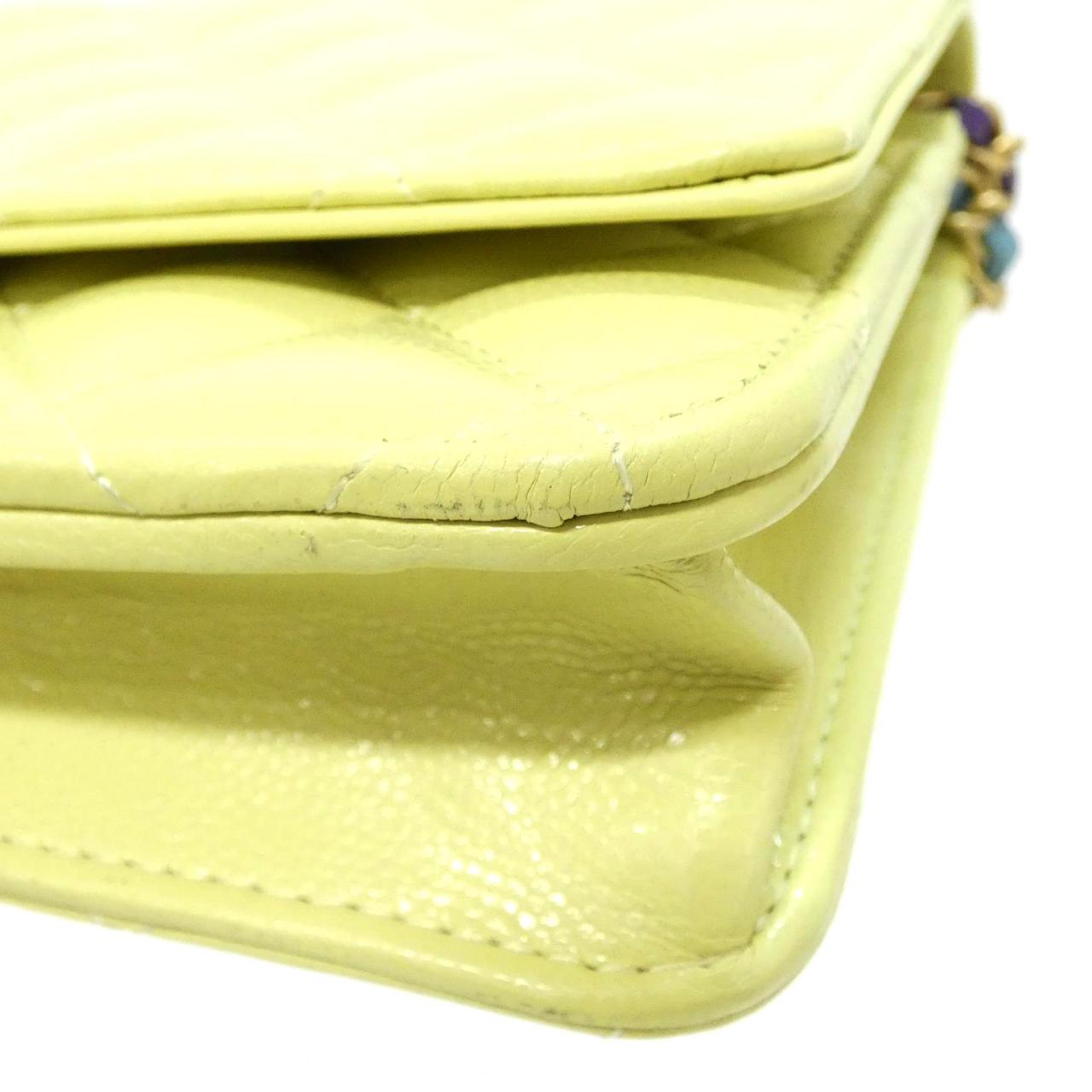 シャネル AP3688 キャビアスキン ウォレット オン チェーン