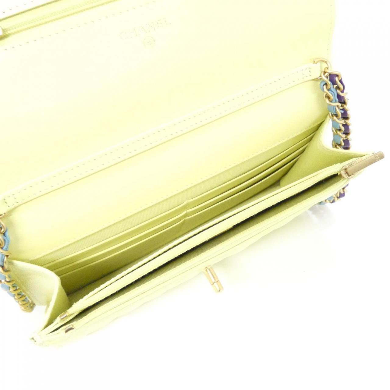 シャネル AP3688 キャビアスキン ウォレット オン チェーン