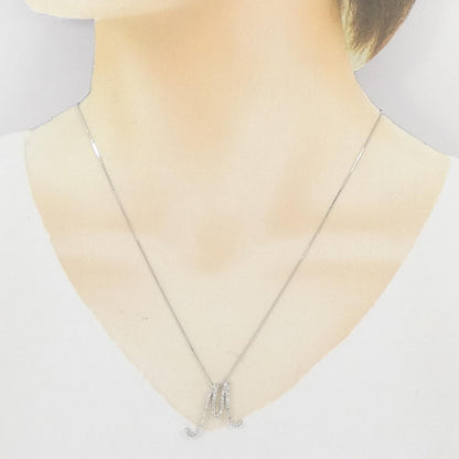 K18WG ダイヤモンド イニシャルM ネックレス
