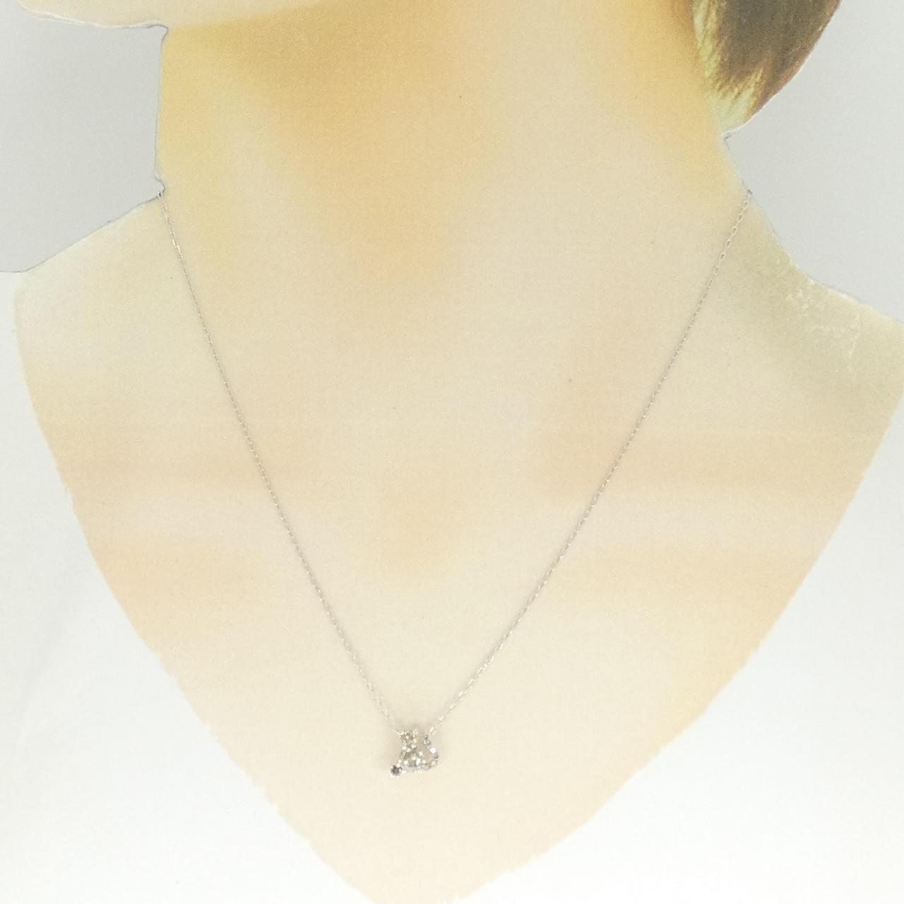 K18WG ダイヤモンド キャット ネックレス