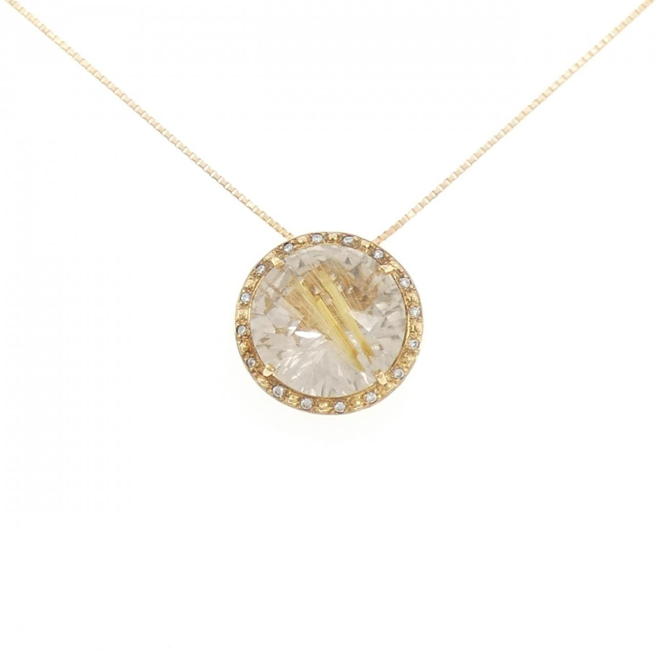 Au750 ルチル クォーツ ネックレス