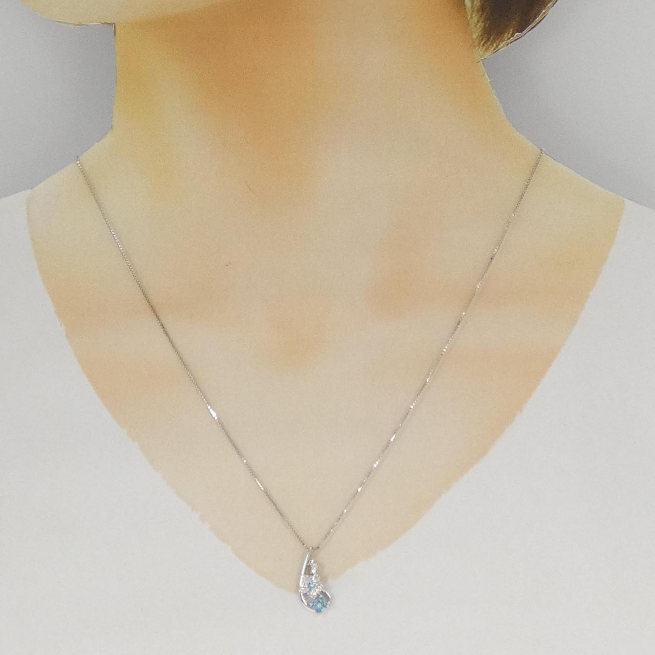 K18ホワイトゴールドダイヤモンドネックレス