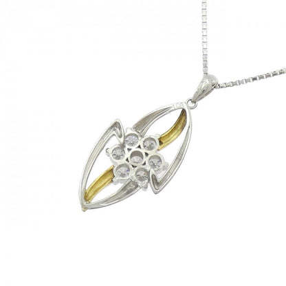 Au750/PT950/PT850 フラワー ダイヤモンド ネックレス