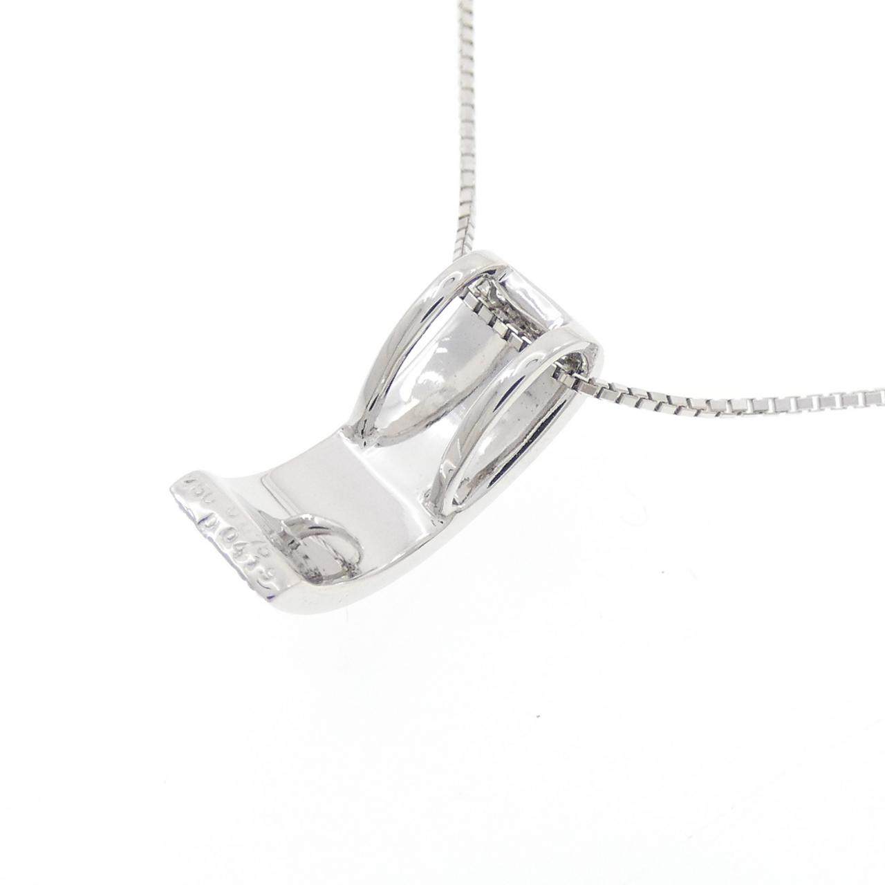 Au750ホワイトゴールドトルマリンダイヤモンドネックレス