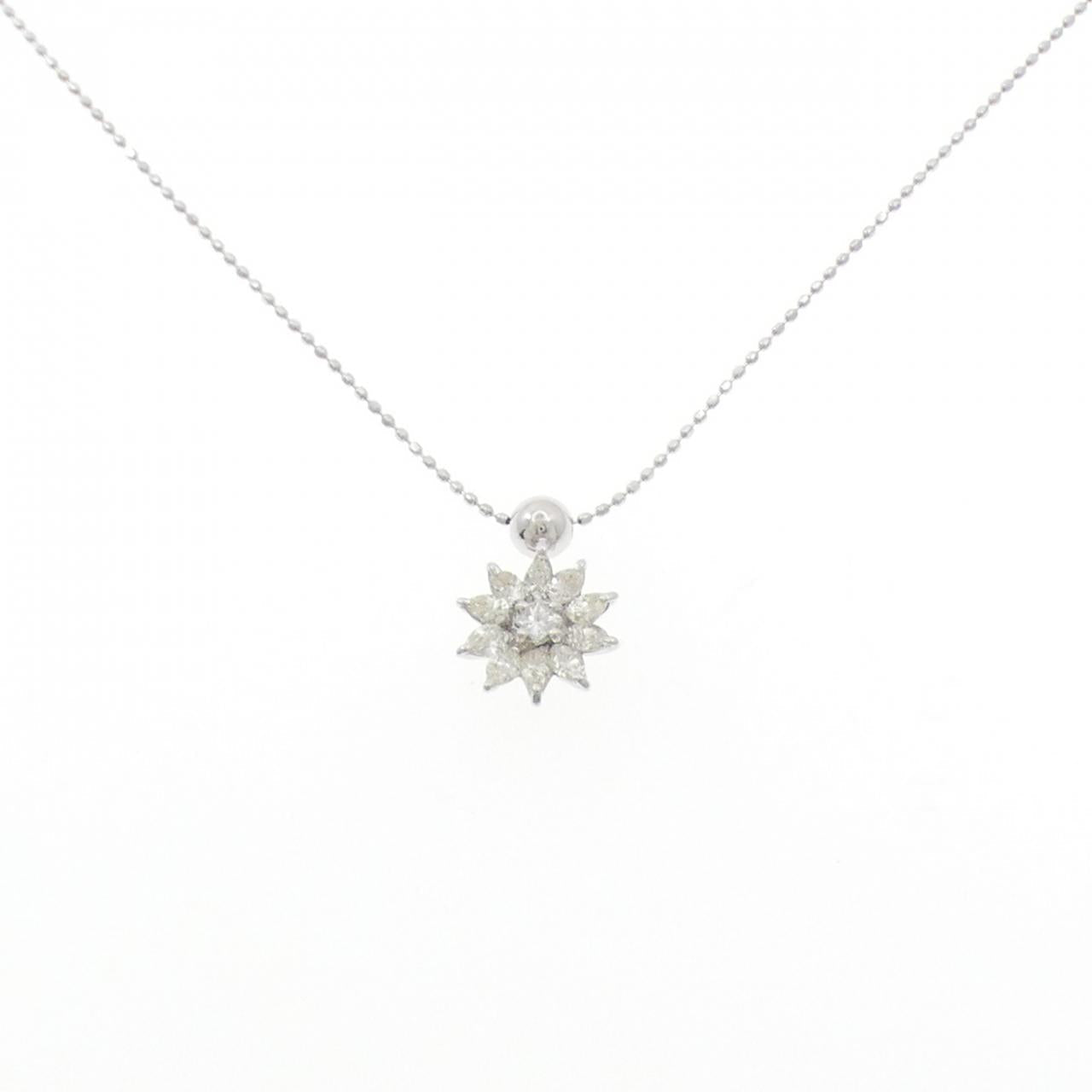 Pt900 K18WGダイヤモンドネックレス