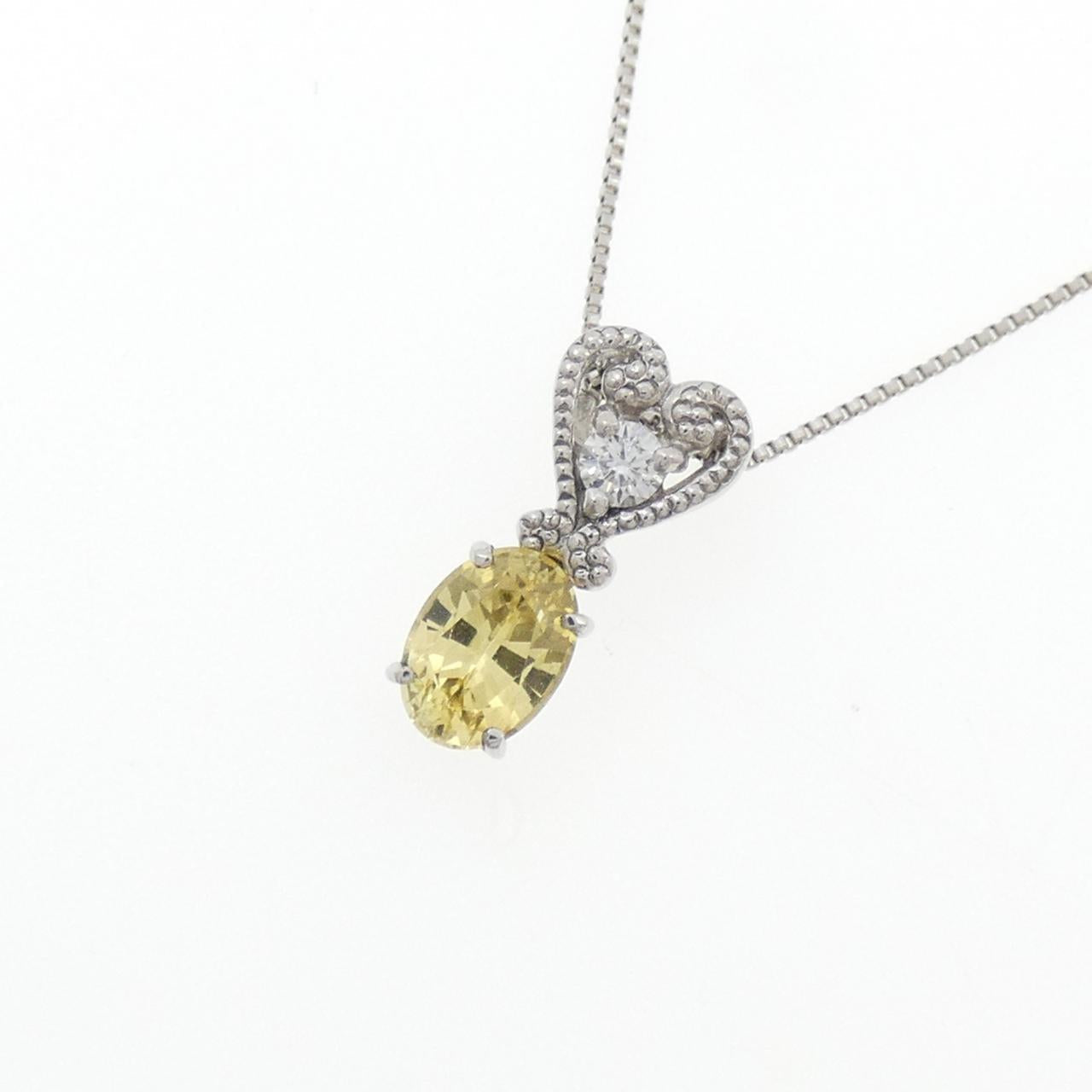Pt900 Pt850 サファイア ダイヤモンド ネックレス