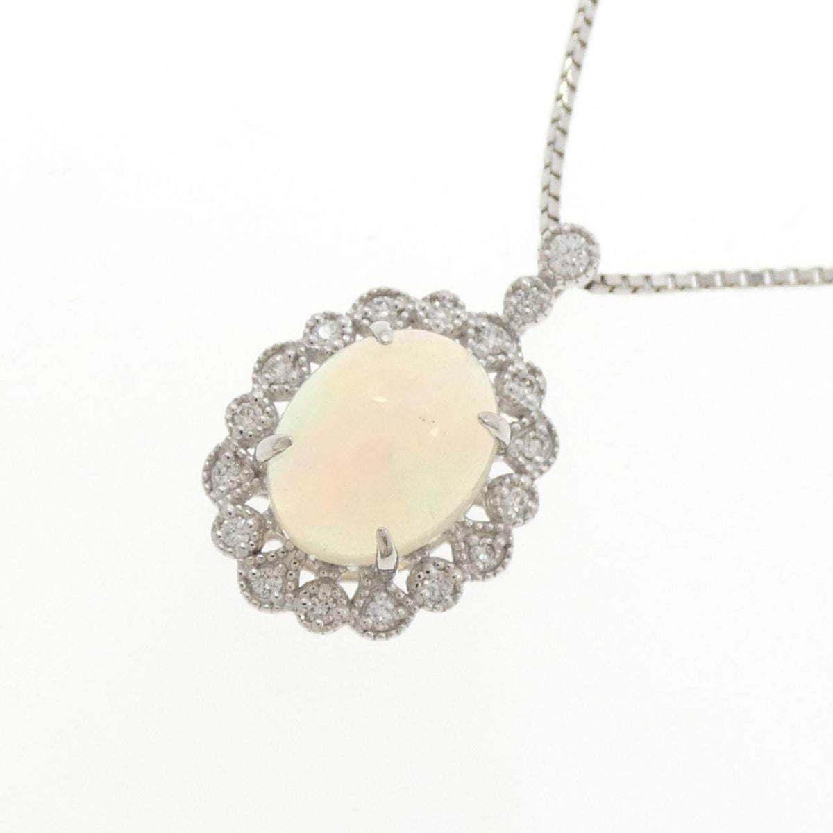 Pt900 Pt850 オパール ダイヤモンド ネックレス