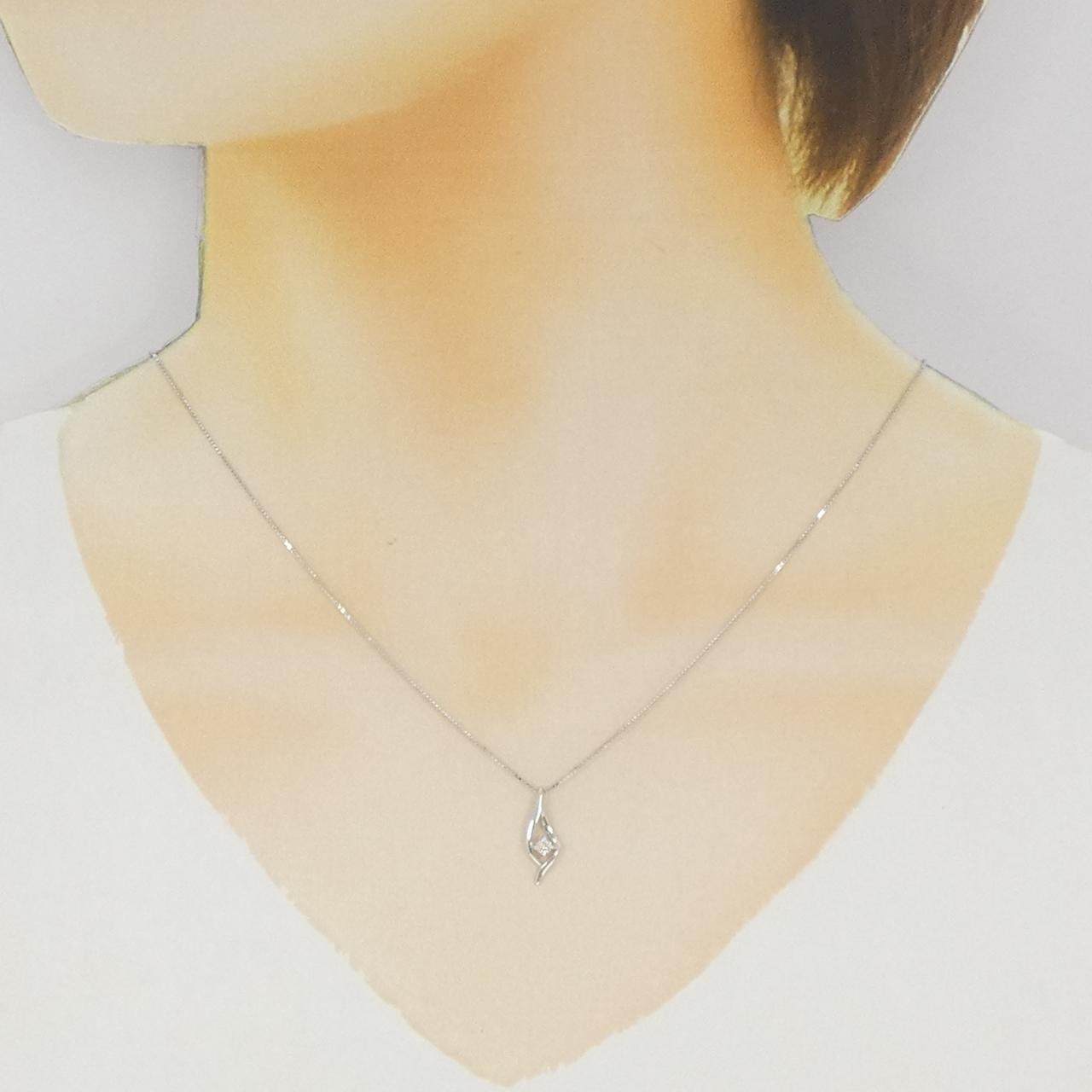 K10ホワイトゴールドダイヤモンドネックレス