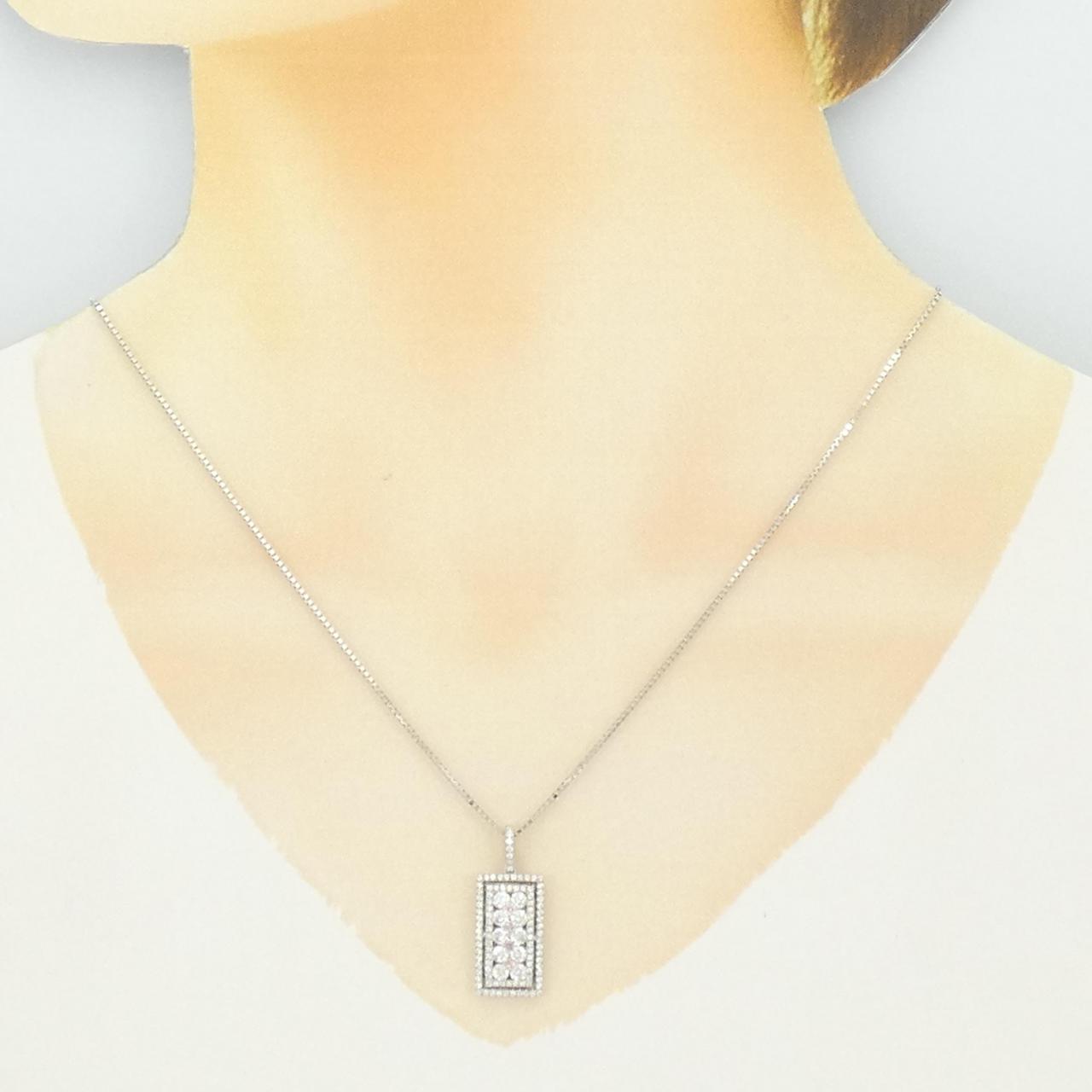 Au750ホワイトゴールドピンクダイヤモンドネックレス