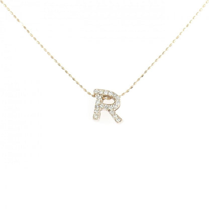 Au750 イニシャルR ダイヤモンド ネックレス