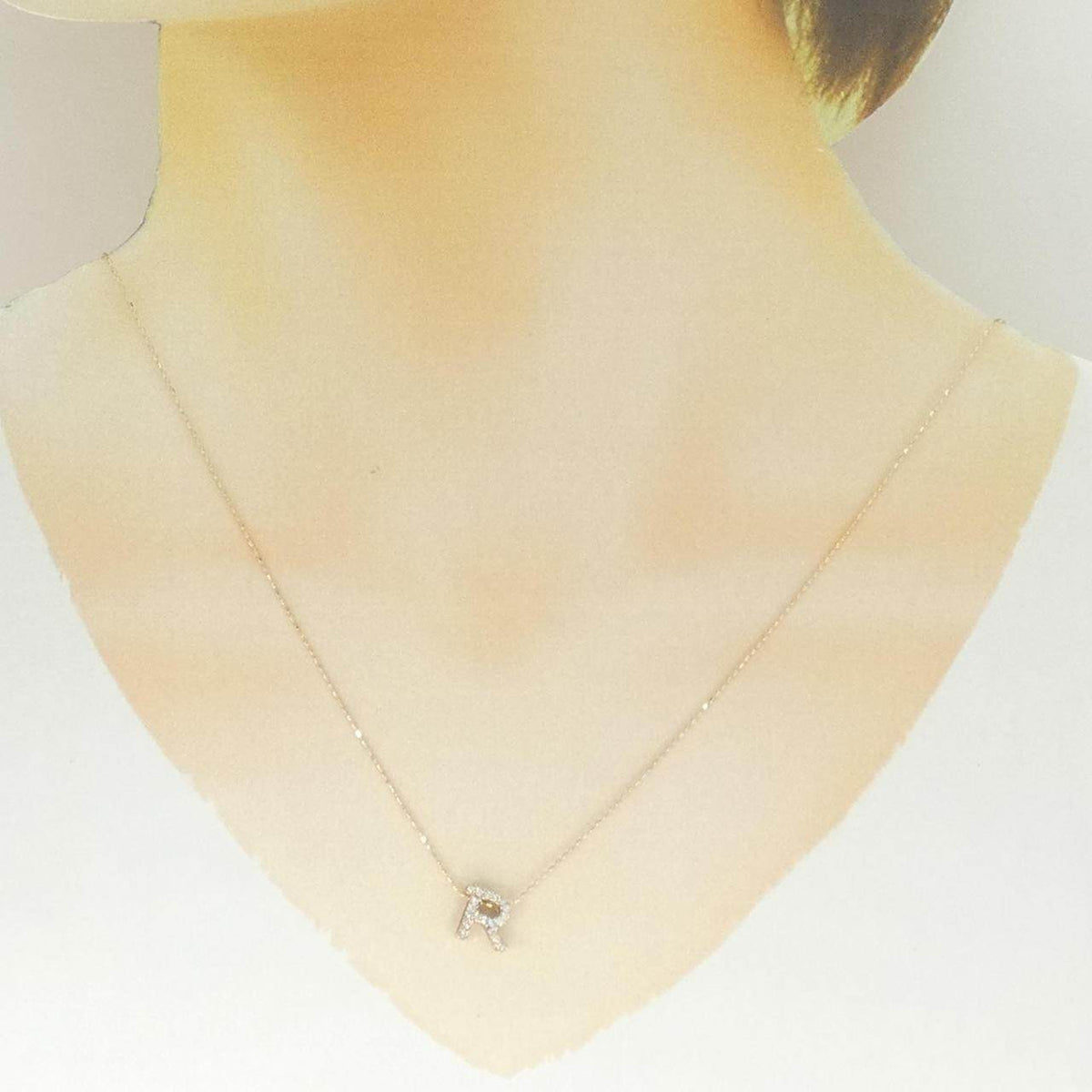 Au750 イニシャルR ダイヤモンド ネックレス