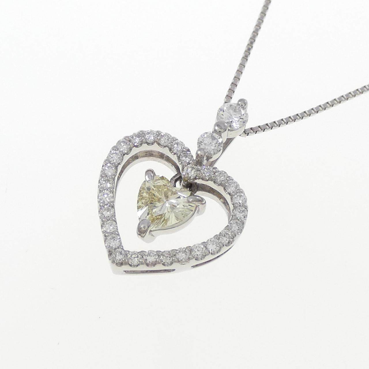 プラチナ ダイヤモンド ハート ネックレス