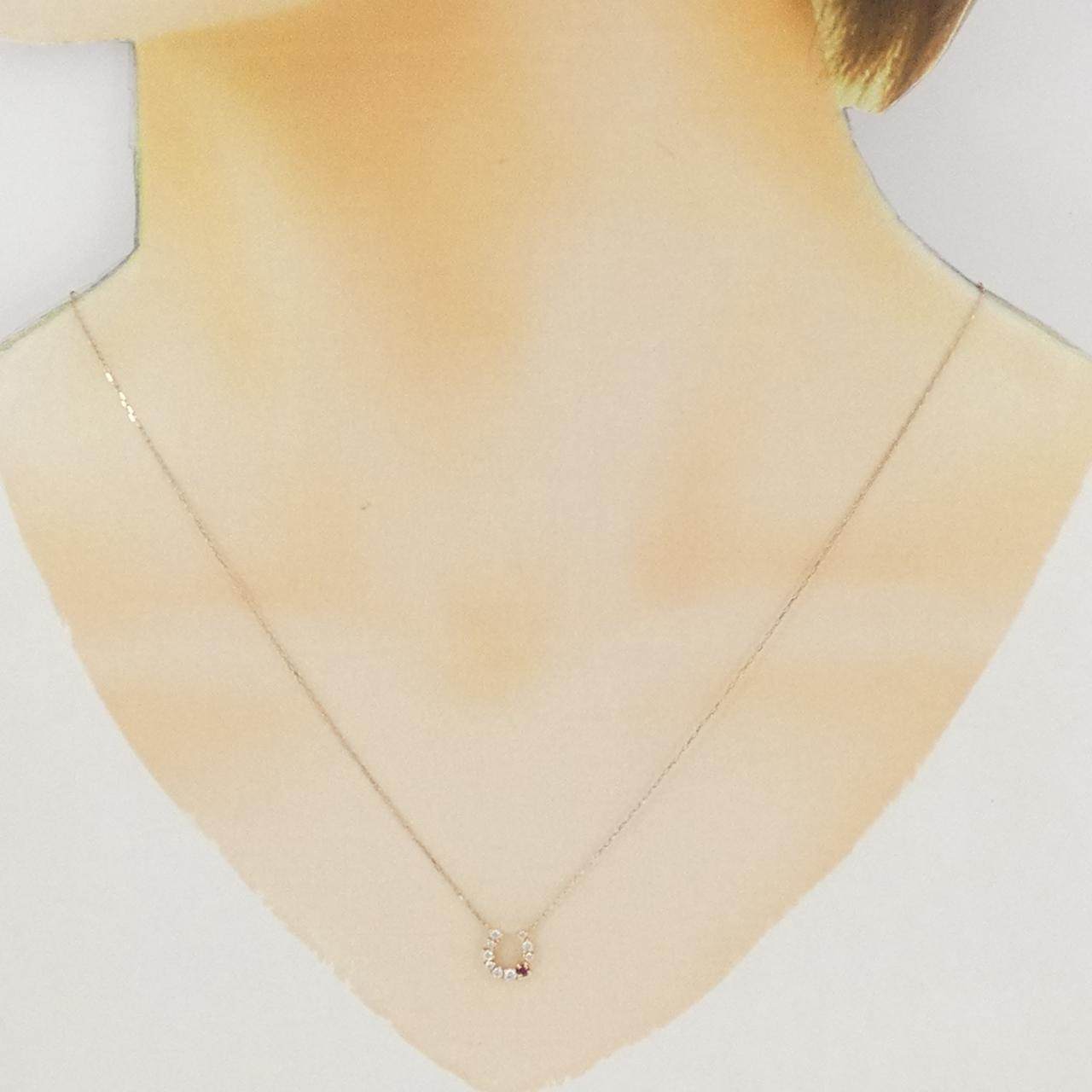 ヨンドシー K10ピンクゴールド ルビー ネックレス