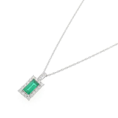 プラチナ エメラルド ダイヤモンド ネックレス