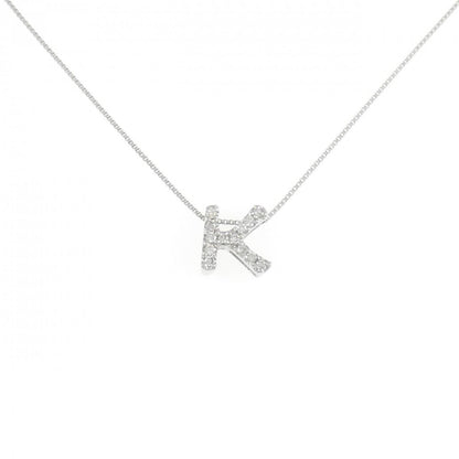 K18WG イニシャルK ダイヤモンド ネックレス
