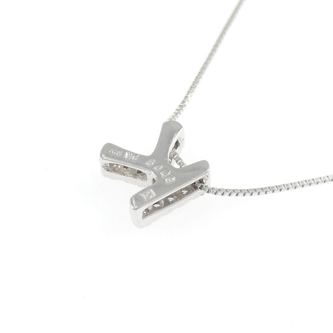 K18WG イニシャルK ダイヤモンド ネックレス