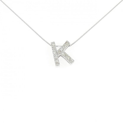 K18WG ダイヤモンド イニシャルK ネックレス
