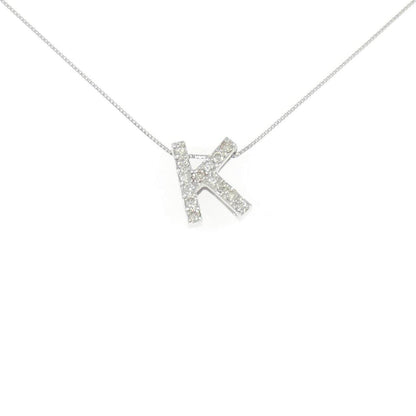 K18WG ダイヤモンド イニシャルK ネックレス