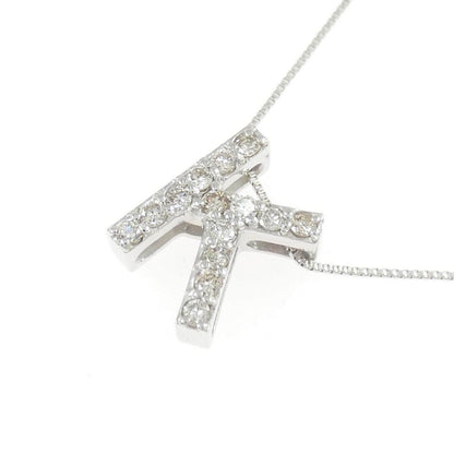 K18WG ダイヤモンド イニシャルK ネックレス