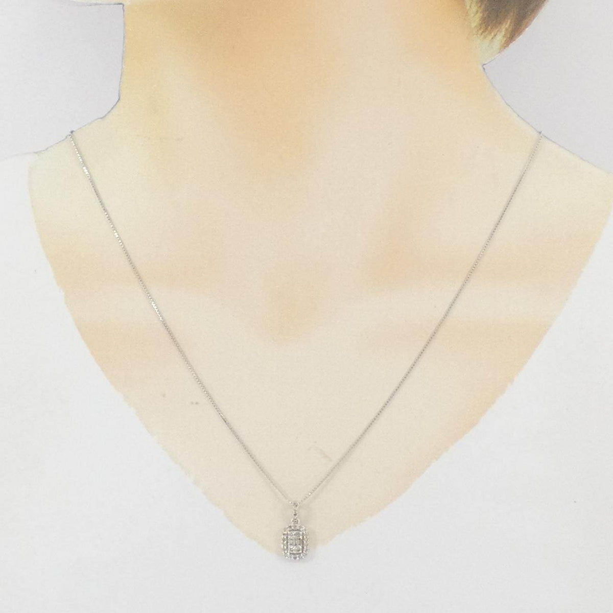 K18WGダイヤモンドネックレス