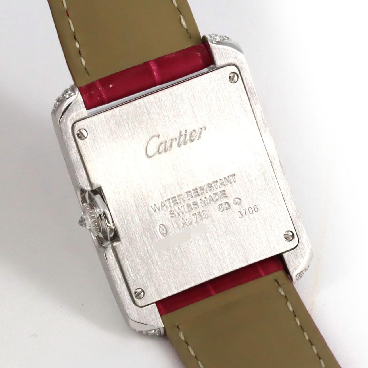 カルティエ タンクアングレーズ ホワイトゴールド クォーツ