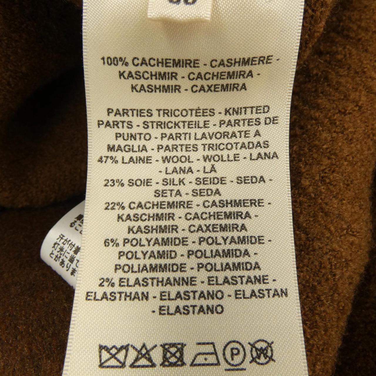 エルメス LOOK12 Knit Details カシミヤコート