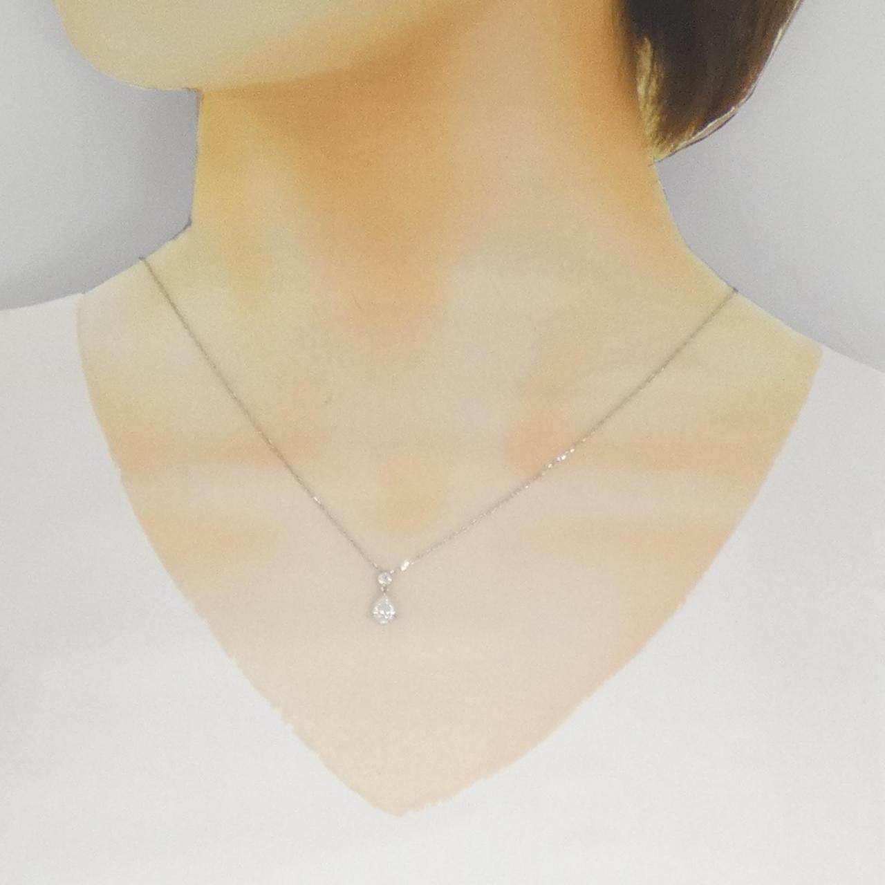 プラチナダイヤモンドペアシェイプネックレス