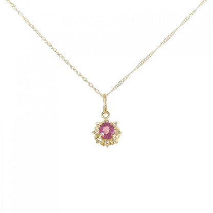 Au750ルビー ダイヤモンド ネックレス